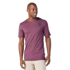 Smartwool Merino Sport 150 T-Shirt Men's Large Purple Short Sleeve Graphic Crew